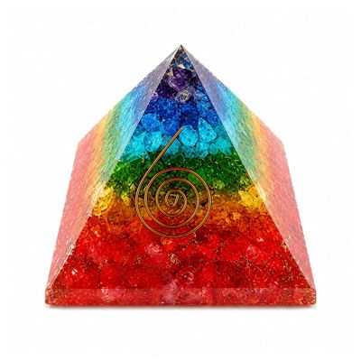 SOUL STICKS Crystal Pyramid | Space Clearing for Positive Energy (7 Chakras, 40mm)
