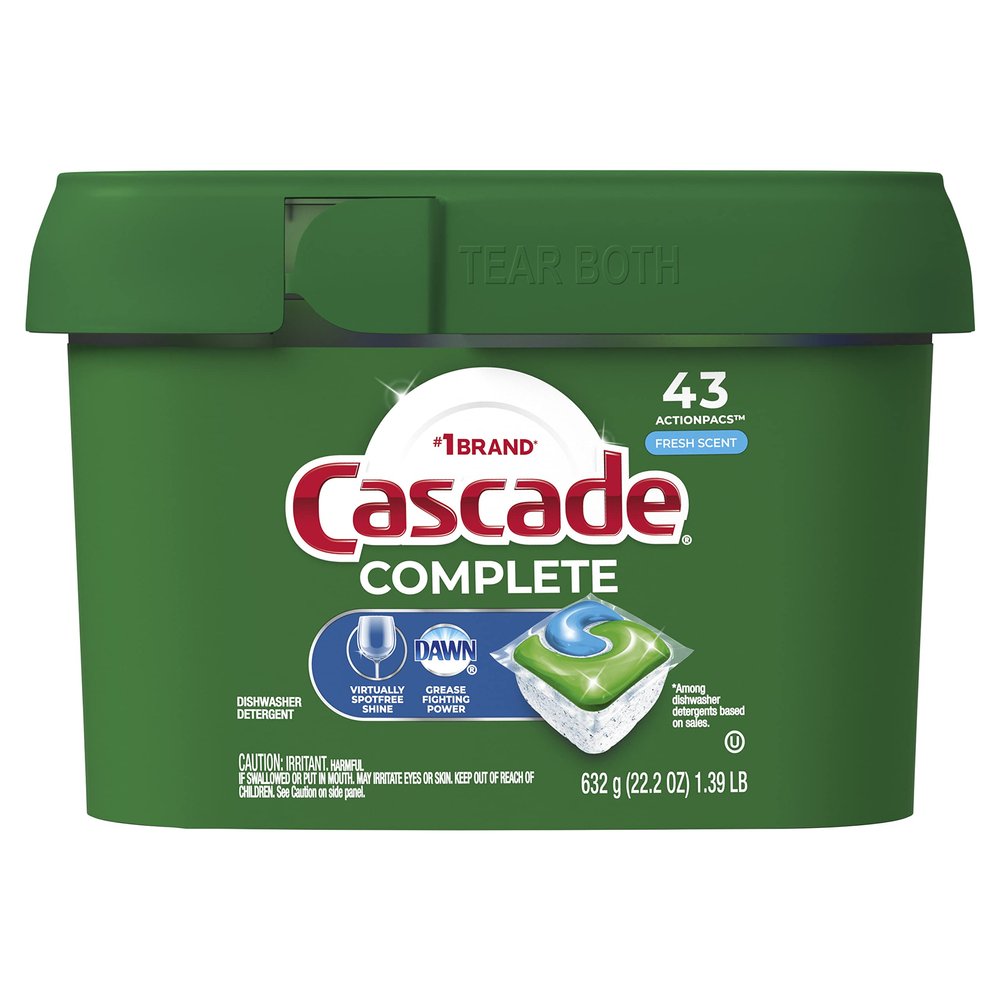 Cascade Complete Dishwasher Pods, ActionPacs Dishwasher Detergent, Fresh Scent, 43 Count