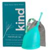 Kind Cup | Comfortable | Soft | Curved Period Cup | Easy to Reach | Easy to Use | 100% Medical Grade Silicone Cups | Patented Menstrual Cups | Reusable Cups (Aqua - Small) view 1