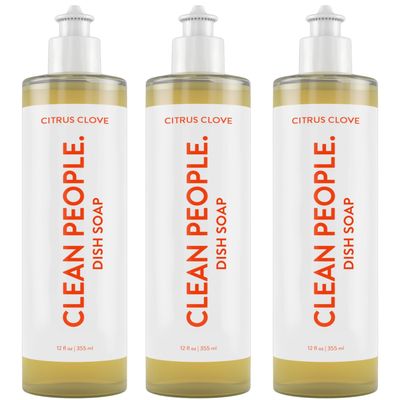 THE CLEAN PEOPLE Liquid Dish Soap - Clean, Simple Ingredients - Extra Scrubbing Power (Citrus Clove Scent) 12 fl. oz (3 Pack)