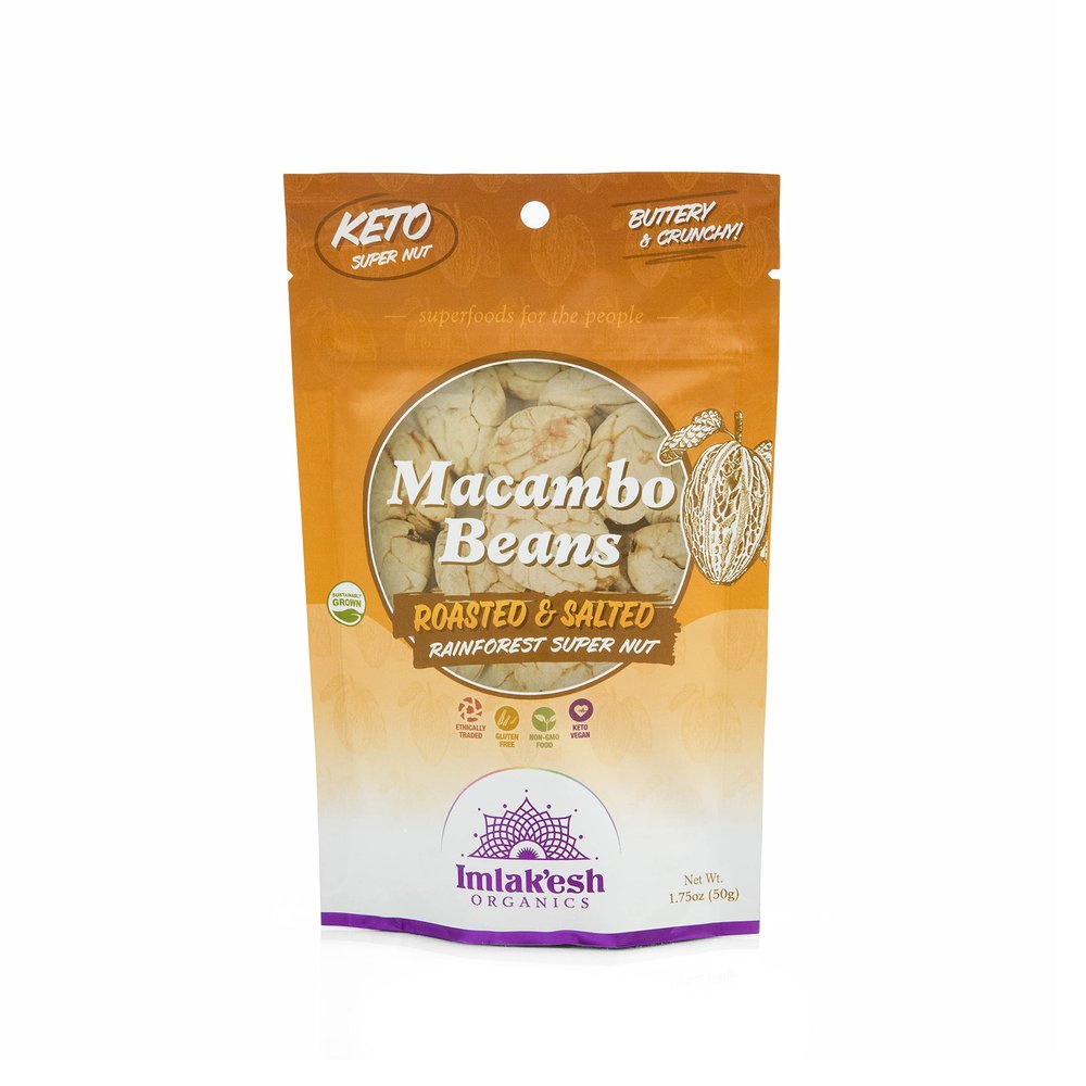 Imlak'esh Organics, Macambo Beans (1.75-Ounce Pouch), Snackable Super-Nuts  Keto | Paleo | Regenerative | Heirloom | Fiber | Protein | Gluten-Free | Non-GMO
