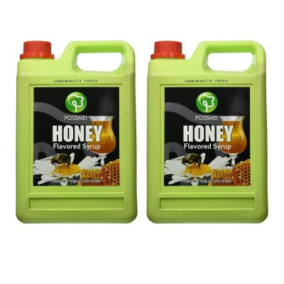 Possmei Honey Flavored Syrup, 6.6 Pound Plastic Jar 2 Pack
