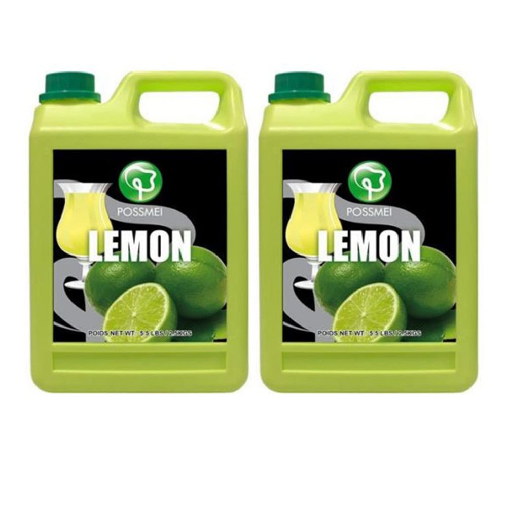 Possmei Lemon Flavored Syrup, 5.5 Pound Plastic Jar 2 Pack