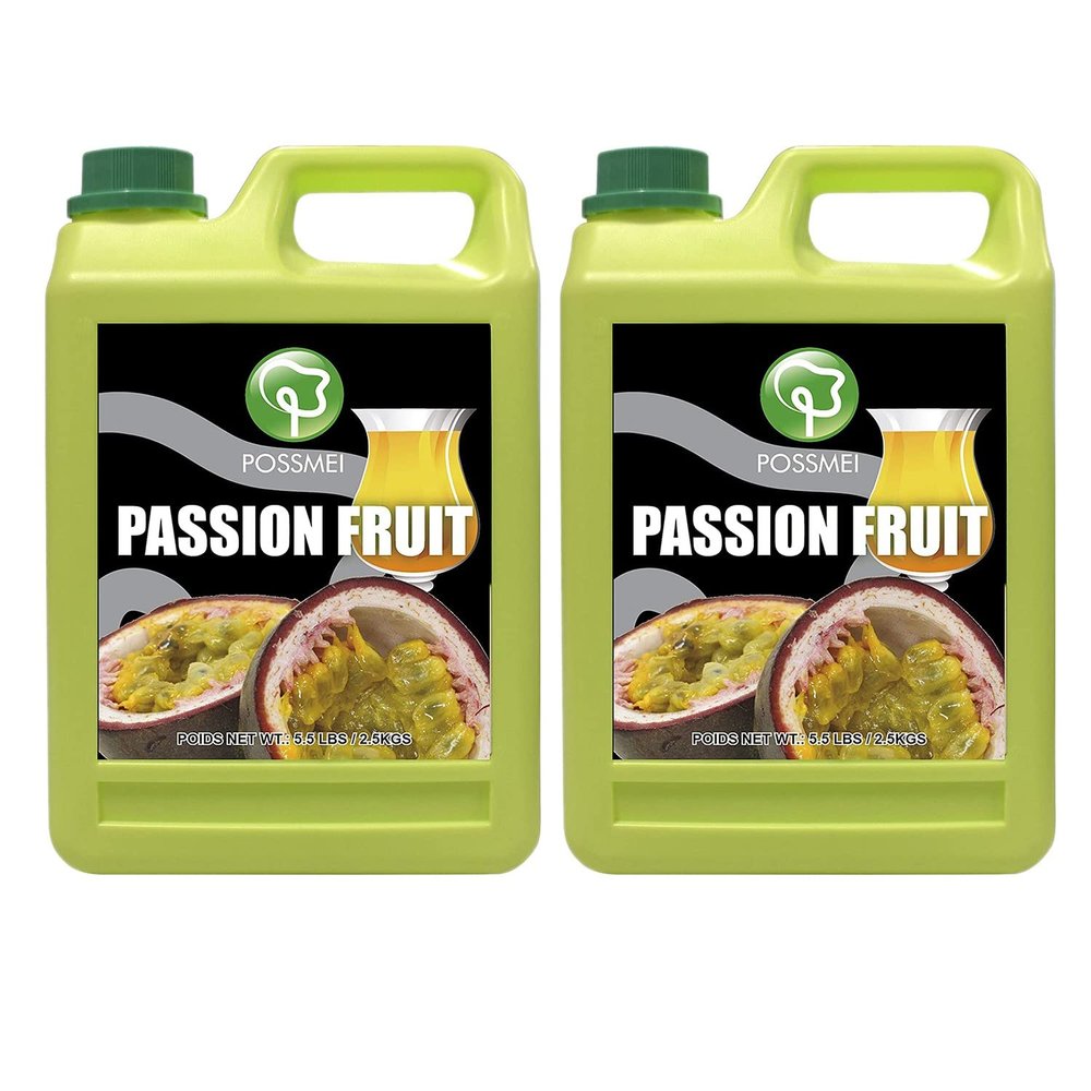 Possmei Passion Fruit Flavored Syrup, 5.5 Pound Plastic Jar 2 Pack