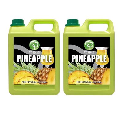 Possmei Pineapple Flavored Syrup, 5.5 Pound Plastic Jar 2 Pack