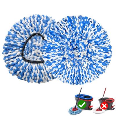 2 Pack Mop Replace Heads Compatible for OCeda, Spin Mop Refill Head Replacement for RinseClean 2-Tank System - Fluffy Microfiber, Machine Washable and Easy to Replace
