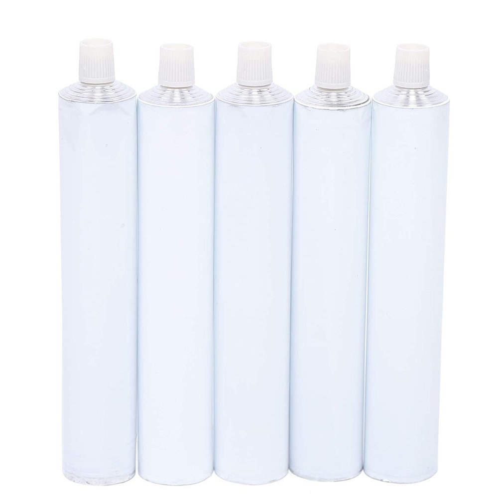 HAOREBAIYU 100pcs 100ml Aluminum Recyclable Empty Toothpaste Tubes with Needle Cap, Refillable Travel Squeeze Bottles for Cosmetic Samples