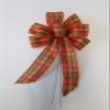 1 Pcs Small 5-6" Hand Made Orange Yellow & Red Plaid Bows Country Rustic Fall Autumn view 2
