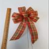 1 Pcs Small 5-6" Hand Made Orange Yellow & Red Plaid Bows Country Rustic Fall Autumn view 3