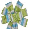 1 Pcs Small 5-6" Hand Made Aqua and Lime Wired Bow Stripe Spring Easter Summer Green view 1