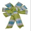 1 Pcs Small 5-6" Hand Made Aqua and Lime Wired Bow Stripe Spring Easter Summer Green view 2