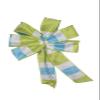 1 Pcs Small 5-6" Hand Made Aqua and Lime Wired Bow Stripe Spring Easter Summer Green view 3
