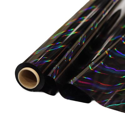 CMFYHM Iridescent Black Cellophane Wrap Roll I 34 In Wide X 100 Ft Long I Colorful Cello Perfect For Baskets,Gifts, Treats,Birthday Holiday Wedding Floral, Party Arts Crafts Decoration (Black)