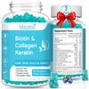 2 Pack Biotin Gummies with Collagen & Keratin for Hair Skin Nails- Women Men, Kids - 120 Blueberry Flavored Gummies view 1