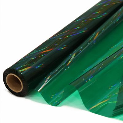 CMFYHM Iridescent Green Cellophane Wrap Roll I 34 In Wide X 100 Ft Long I Colorful Cello Perfect For Baskets,Gifts, Treats,Birthday Holiday Wedding Floral, Party Arts Crafts Decoration (Green)