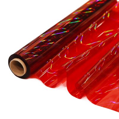 CMFYHM Iridescent Red Cellophane Wrap Roll I 34 In Wide X 100 Ft Long I Colorful Cello Perfect For Baskets,Gifts, Treats,Birthday Holiday Wedding Floral, Party Arts Crafts Decoration (Red)