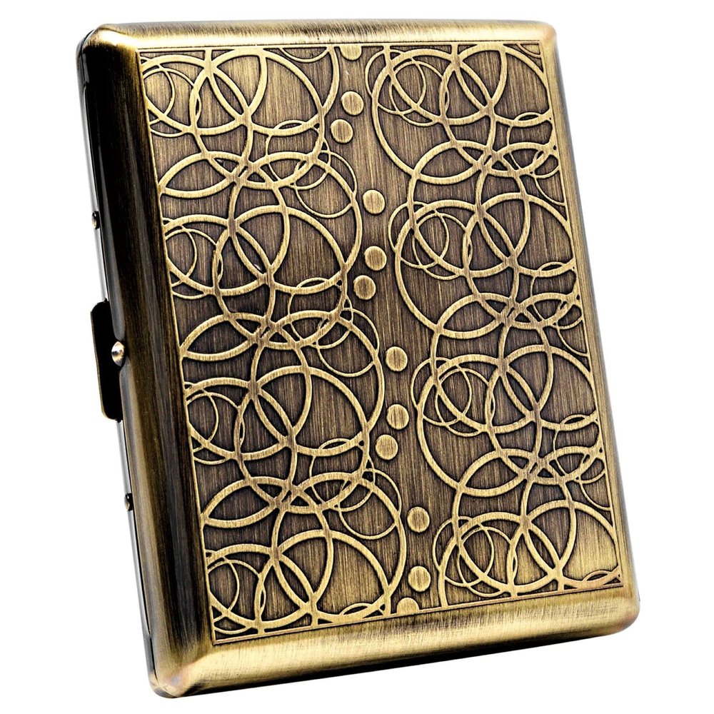 Goshentech Retro Metal case,Plated Bronze,20 Capacity,for Men and Women (Bronze,100mm King Size)
