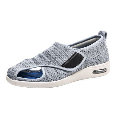 Women Men Extra Wide Edema Sandal Elder Adjustable Swollen Feet Diabetic Slippers Breathable Mesh Anti-Slip Rubber Sole Walking Sneaker,Grey a,7
