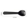 100PCS Disposable Sporks, Individually Wrappe Eco-Friendly Durable Plastic Spork, 2 in 1 Forks and Spoons Great for School Lunch, Picnics or Restaurant and Party Supply (Black) view 2