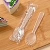 100PCS Disposable Sporks, Individually Wrappe Eco-Friendly Durable Plastic Spork, 2 in 1 Forks and Spoons Great for School Lunch, Picnics or Restaurant and Party Supply (Clear) view 1