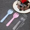 100PCS Disposable Sporks, Individually Wrappe Eco-Friendly Durable Plastic Spork, 2 in 1 Forks and Spoons Great for School Lunch, Picnics or Restaurant and Party Supply (Clear) view 2