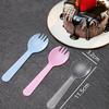 100PCS Disposable Sporks, Individually Wrappe Eco-Friendly Durable Plastic Spork, 2 in 1 Forks and Spoons Great for School Lunch, Picnics or Restaurant and Party Supply (Blue) view 2