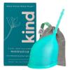 Kind Cup | Comfortable | Soft | Curved Period Cup | Easy to Reach | Easy to Use | 100% Medical Grade Silicone Cups | Patented Menstrual Cups | Reusable Cups (Aqua - Regular) view 1