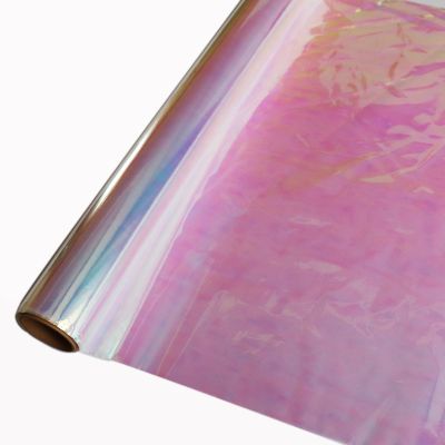 CMFYHM Iridescent Cellophane Wrap Roll I 34 In X 50 Ft I Rainbow Cellophane Roll, Rainbow Wrapping For Baskets,Gifts, Treats,Birthday Wedding Floral, Party Arts Crafts Decoration