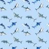 Shark Gift Wrap Premium Luxury Thick Wrapping Paper Sea Ocean Theme Birthday Party Decor (12 foot x 30 inch roll) view 2