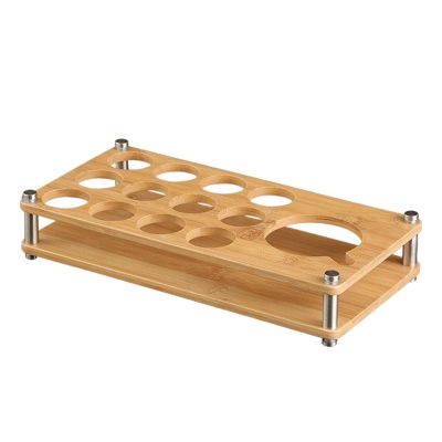 AAGAZA Cup Holder Multipurpose Sturdy Practical Durable Bamboo 12 Slot Storage Rack Display Stand for KTV Holiday Restaurant Pantry Kitchen/1101