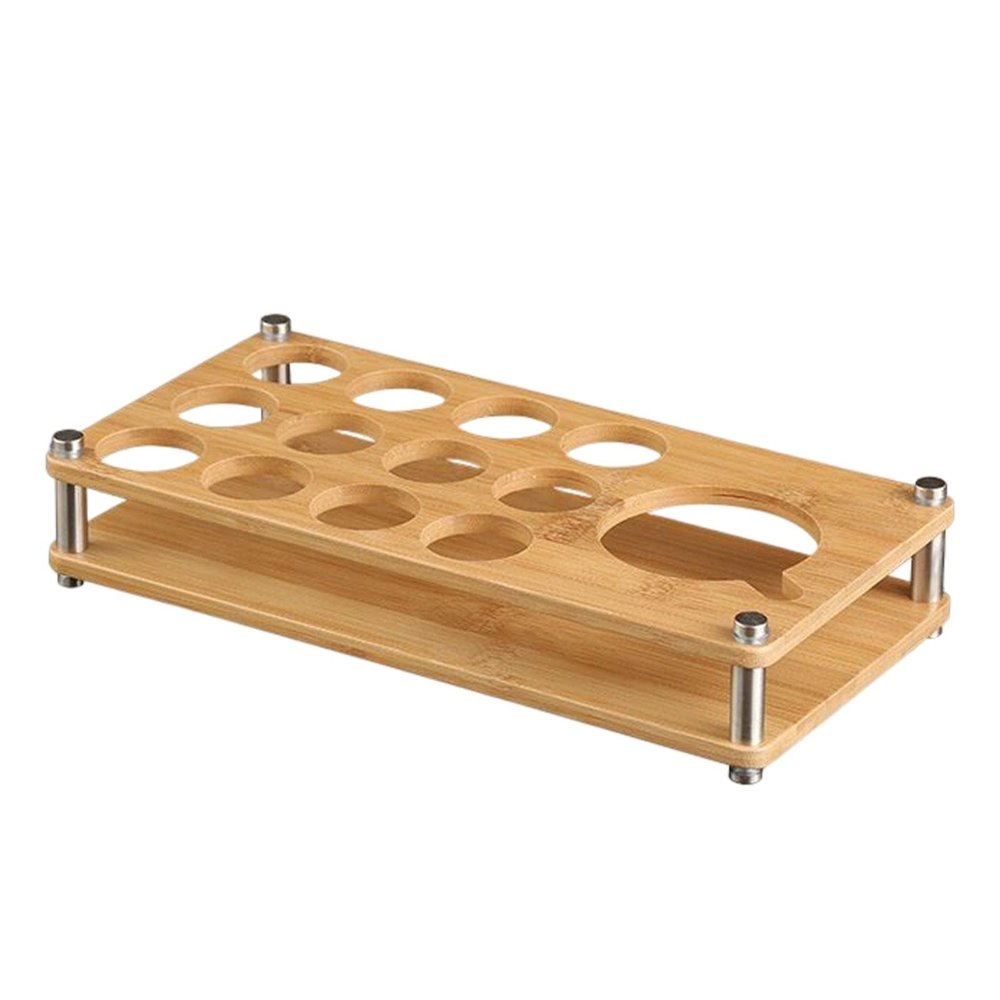 AAGAZA Cup Holder Multipurpose Sturdy Practical Durable Bamboo 12 Slot Storage Rack Display Stand for KTV Holiday Restaurant Pantry Kitchen/1101