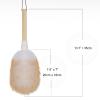 Feather Duster, Lambswool Duster for Cleaning Set of 2, Wooden Handle with Hanging Rope, Washable Reusable Small Hand Duster for Cleaning Wall Plant Desk, Blind Cleaner Duster Tool view 3