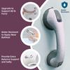 2 Pack Heavy-Duty Shower Grab Bars - Gemroom 12 Inch Grey Suction Bar Handles for Elderly, Seniors, Handicap, Safety Balance Assist Grip for Bathroom, Toilet - Anti-Slip, Shower Handles Hand Rai view 2