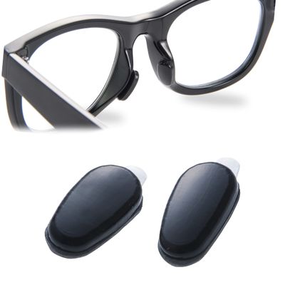 Mochi a girl Natural Eyeglass Nose Pads | Adhesive Anti-Slip Nose Pads | Soft Silicone Nose Cushion for Glasses, Eyeglasses, Sunglasses | 1 Pair (Clear) (Black, 2.5mm Height)