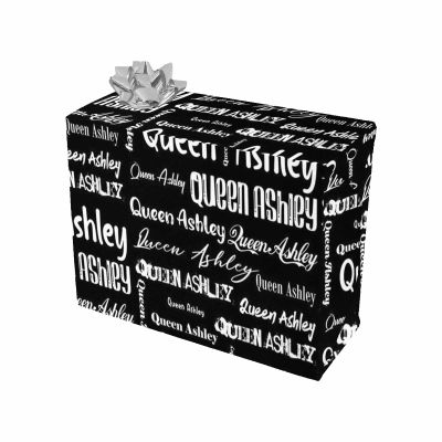 MyPupSocks Personalized Daughter Name Wrapping Paper Design for Christmas Black for Birthday, Holiday, Father's Day, Baby Shower 1 Roll