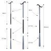 35" Long Dressing Stick with Shoe Horn with Sock Removal Tool, Adjustable Extended Dressing Aids for Shoes, Socks, Shirts and Pants Grey and Black view 2