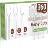 360pc 6.8" Clear Plastic Spoons Heavy Duty with Heat Resistant & BPA Free, Solid and Durable Plastic Cutlery, Premium Disposable Spoons for Party Supply view 1