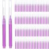 Patelai 100 Pieces Braces Brush for Cleaner Interdental Brush Toothpick Dental Tooth Flossing Head Oral Dental Hygiene Flosser Toothpick Cleaners Tooth Cleaning Tool (Purple) view 1