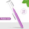 Patelai 100 Pieces Braces Brush for Cleaner Interdental Brush Toothpick Dental Tooth Flossing Head Oral Dental Hygiene Flosser Toothpick Cleaners Tooth Cleaning Tool (Purple) view 2