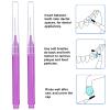 Patelai 100 Pieces Braces Brush for Cleaner Interdental Brush Toothpick Dental Tooth Flossing Head Oral Dental Hygiene Flosser Toothpick Cleaners Tooth Cleaning Tool (Purple) view 3