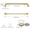Gold Shower Grab Bar w/Anti-Slip Knurled Grip 36 Inch, Zepolu Wall Mounted Stainless Steel Bath Grab Bar,Safety Balanced Handrail, Handicap Injury Elderly Senior Assist Support Textured Handle view 2