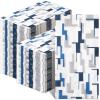 Panelee 200 Pcs Geometric Navy Blue and White Napkins Disposable Guest Napkins Modern Design for Bathroom Kitchen Wedding Holiday Birthday Party Bridal & Baby Shower Supplies view 1