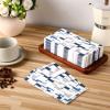 Panelee 200 Pcs Geometric Navy Blue and White Napkins Disposable Guest Napkins Modern Design for Bathroom Kitchen Wedding Holiday Birthday Party Bridal & Baby Shower Supplies view 2