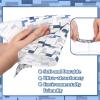 Panelee 200 Pcs Geometric Navy Blue and White Napkins Disposable Guest Napkins Modern Design for Bathroom Kitchen Wedding Holiday Birthday Party Bridal & Baby Shower Supplies view 3