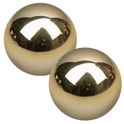 Healvian 2Pcs Brass Exercise Ball 1.5 Inch Golden Solid Copper Metal Baoding Balls for Hand Therapy Stress Relief, Chinese Kung Fu Massage Acupressure Tool