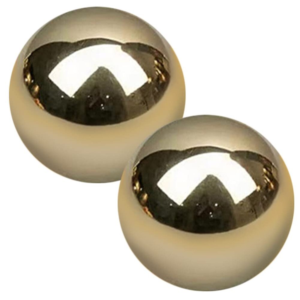 Healvian 2Pcs Brass Exercise Ball 1.5 Inch Golden Solid Copper Metal Baoding Balls for Hand Therapy Stress Relief, Chinese Kung Fu Massage Acupressure Tool