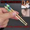 10pcs Wood Bamboo Ear Pick Handmade Wax Remover Mini Doll Earpicks Ear Care Cleaner Tool view 4