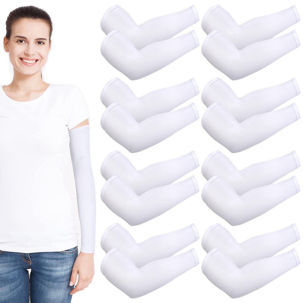 Eurzom 8 Pairs Eczema Sleeve for Adult Teens Eczema Psoriasis Unisex Arm Leg Sleeve for Women Men UV Protection Sleeves(Small)