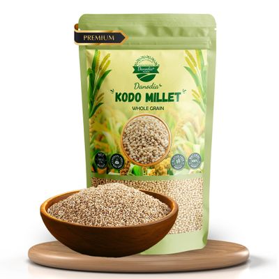 Danodia Foods Organic Kodo Millet (2 lbs | 950g | 33oz) | Unpolished, Whole Grain, Gluten-Free, Hulled, Low GI Superfood Of The Decade | Natural, Non-GMO, Vegan, High Fiber & Protein