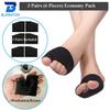 3 Pairs of Metatarsal Pads for Women and Men , Ball of Foot Cushions for Pain Relief of Bunions&Morton's Neuroma,Metatarsal Sleeve/Socks with Built-in Soft Gel Pad (Large,Black) view 2